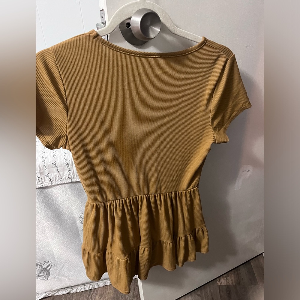 Olivia Rae Camel Ribbed Top - Picture 3 of 3